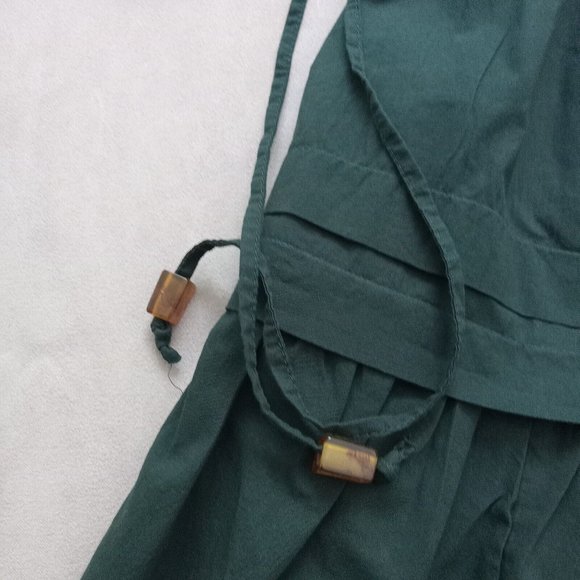 MADEWELL CRINKLE POPLIN FOREST GREEN MINI DRESS BOHO EARTHY NWOT $128 XS/S - Picture 7 of 12